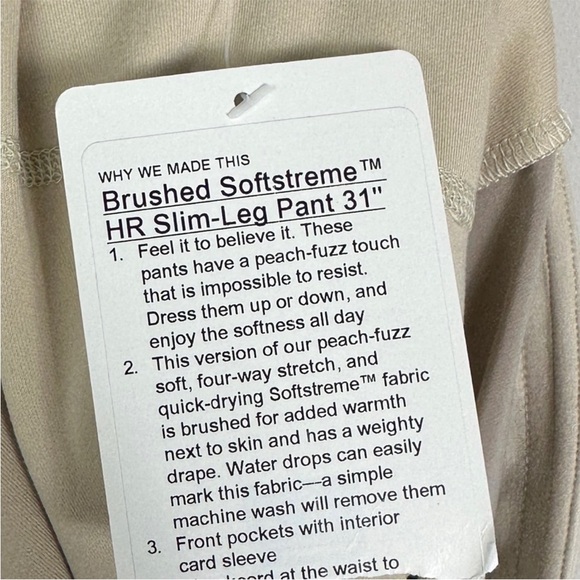 Lululemon Athletica Beige Track Pants - Picture 3 of 4